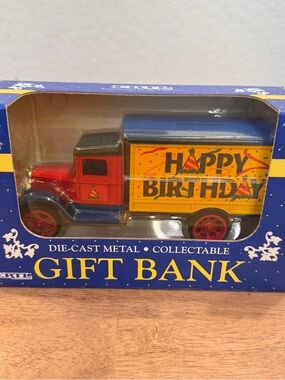 Vintage ERTL Die-Cast Metal 'Happy Birthday' Toy Truck Gift Bank New in Package